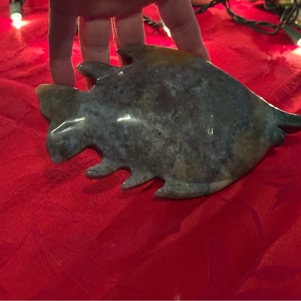 Decorative Fish-Shaped Carved Stone - Picture 2 of 3